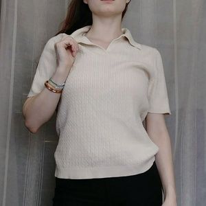 Vintage Cable Knit Sweater Short sleeve sz S